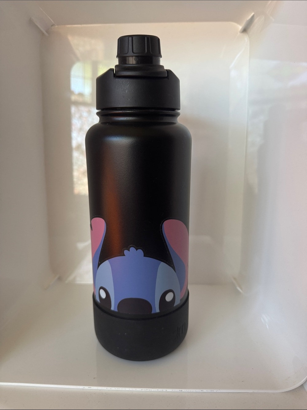 Simple Modern 32oz Summit Black Stainless Water Bottle with Stitch Graphic